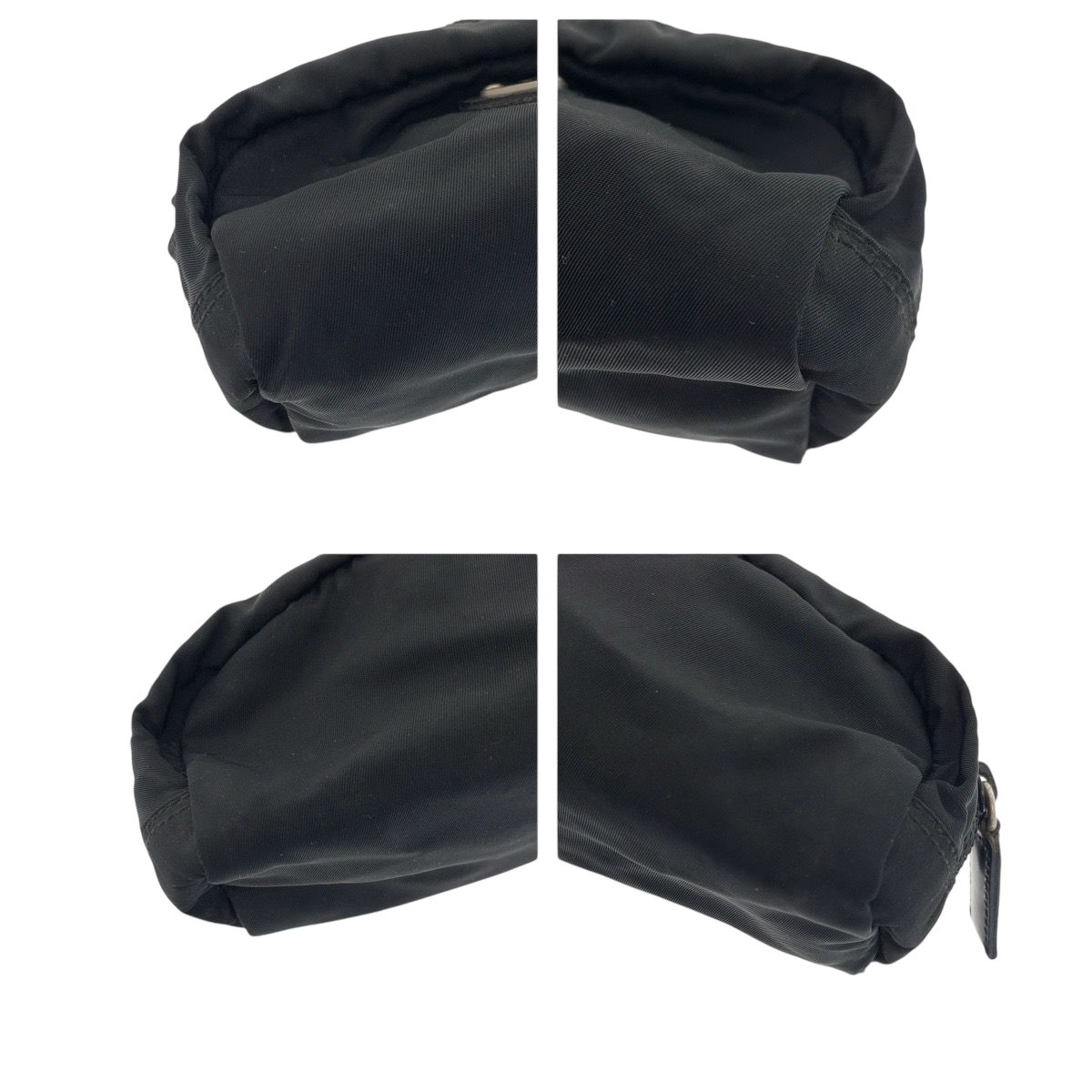 PRADA プラダ テスート 三角ロゴプレート ブラック 黒 シルバー金具