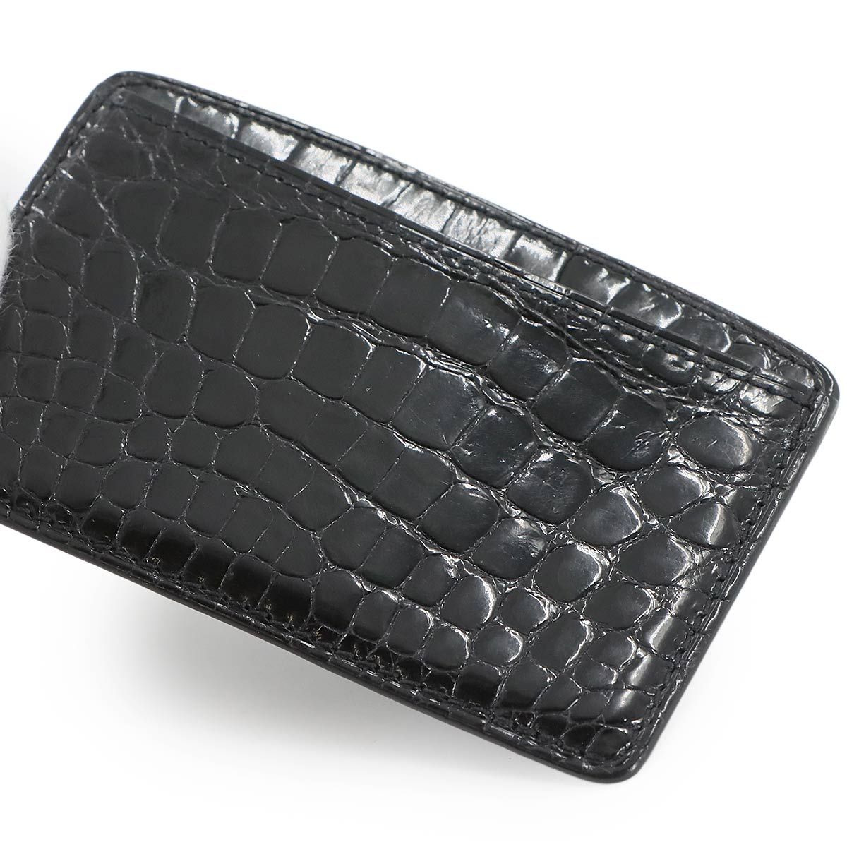 マーク Louis Vuitton ブラック レザー ケース ルイ ヴィトン LOUIS VUITTON クロコダイル カードケース エキゾチック