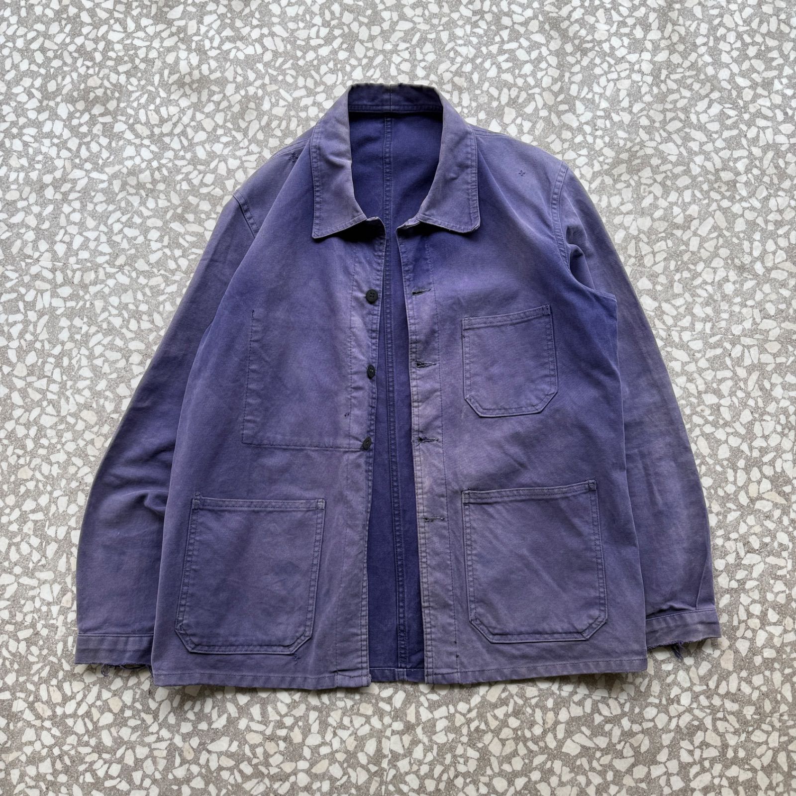 BARBE BLEUE 最高フェード モールスキン ナス紺 ワークジャケット