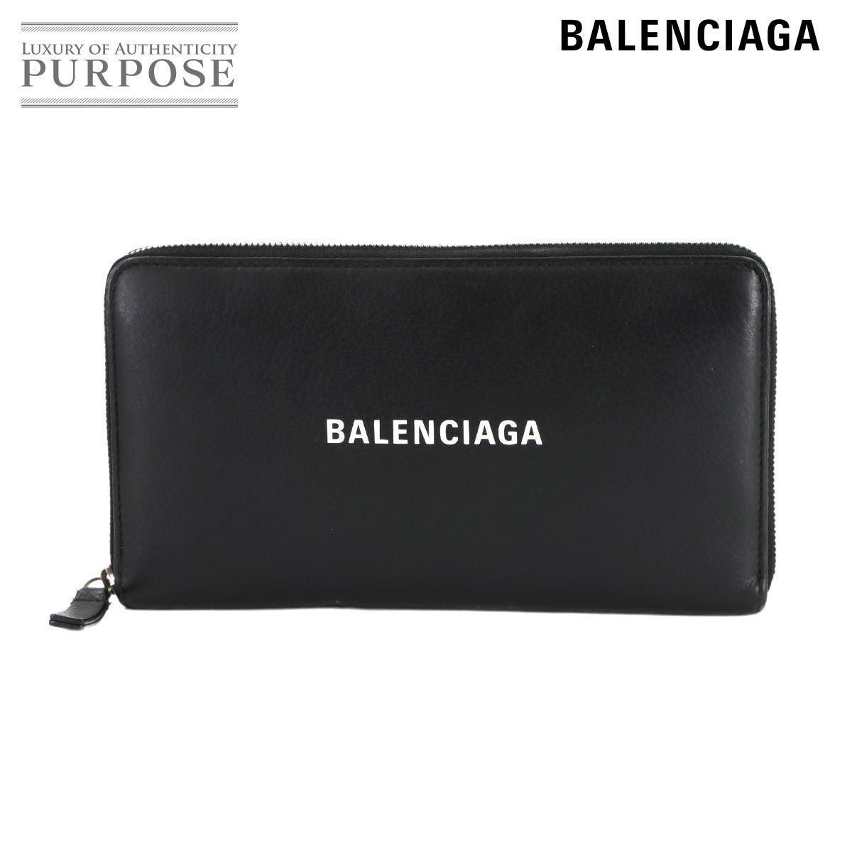 【✨美品✨】 バレンシアガ 長財布 エブリデイ レザー ブラック バレンシアガ BALENCIAGA エブリデイ ラウンドファスナー 長財布