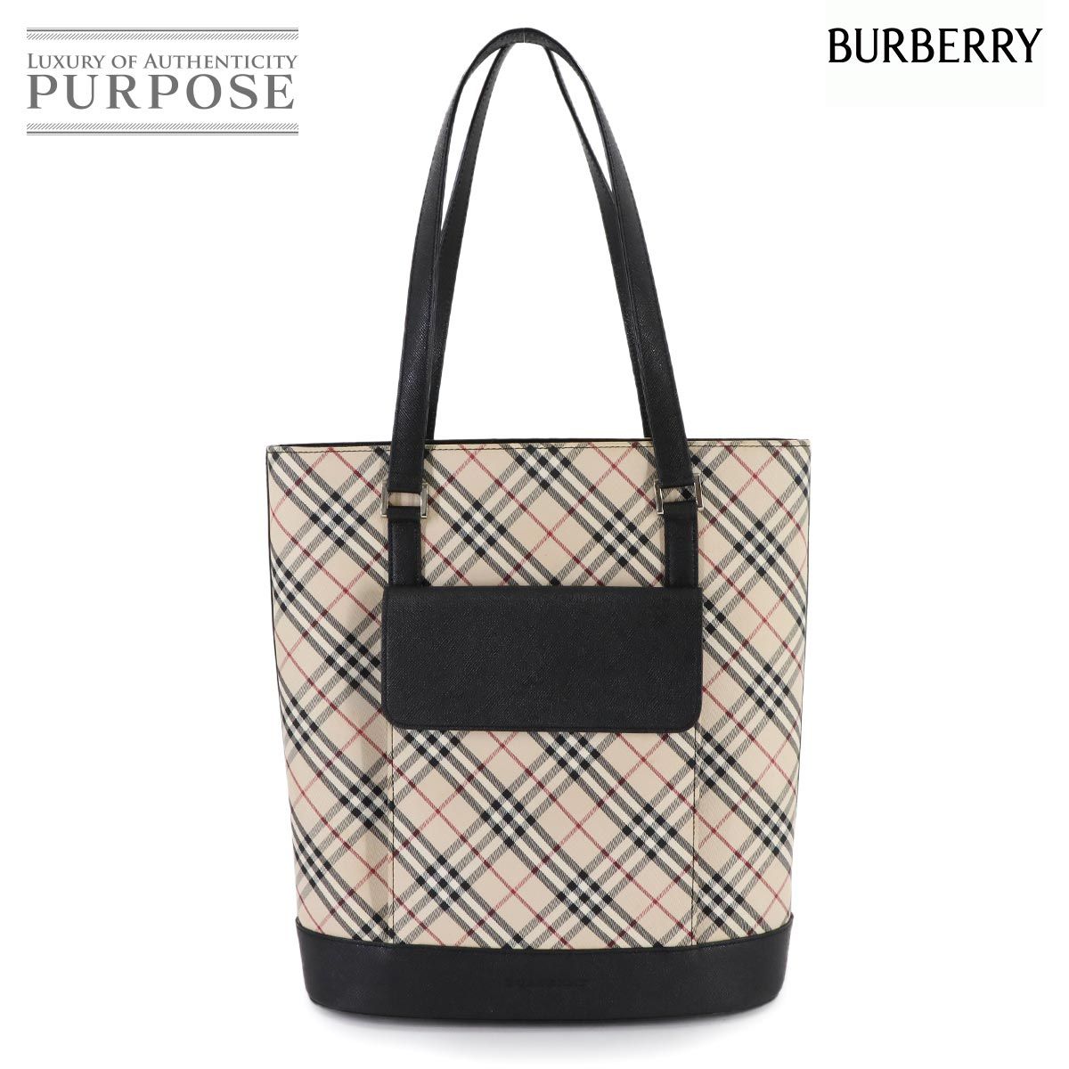 新品同様 バーバリー BURBERRY ノバチェック トート バッグ キャンバス