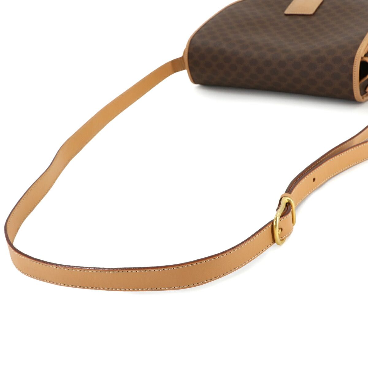 新品同様 セリーヌ CELINE マカダム ショルダー バッグ PVC レザー