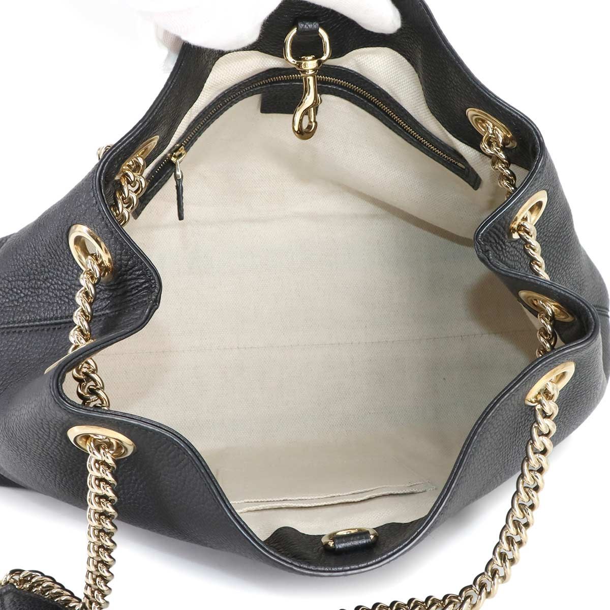 新品同様 グッチ GUCCI インターロッキングG ソーホー チェーン トート