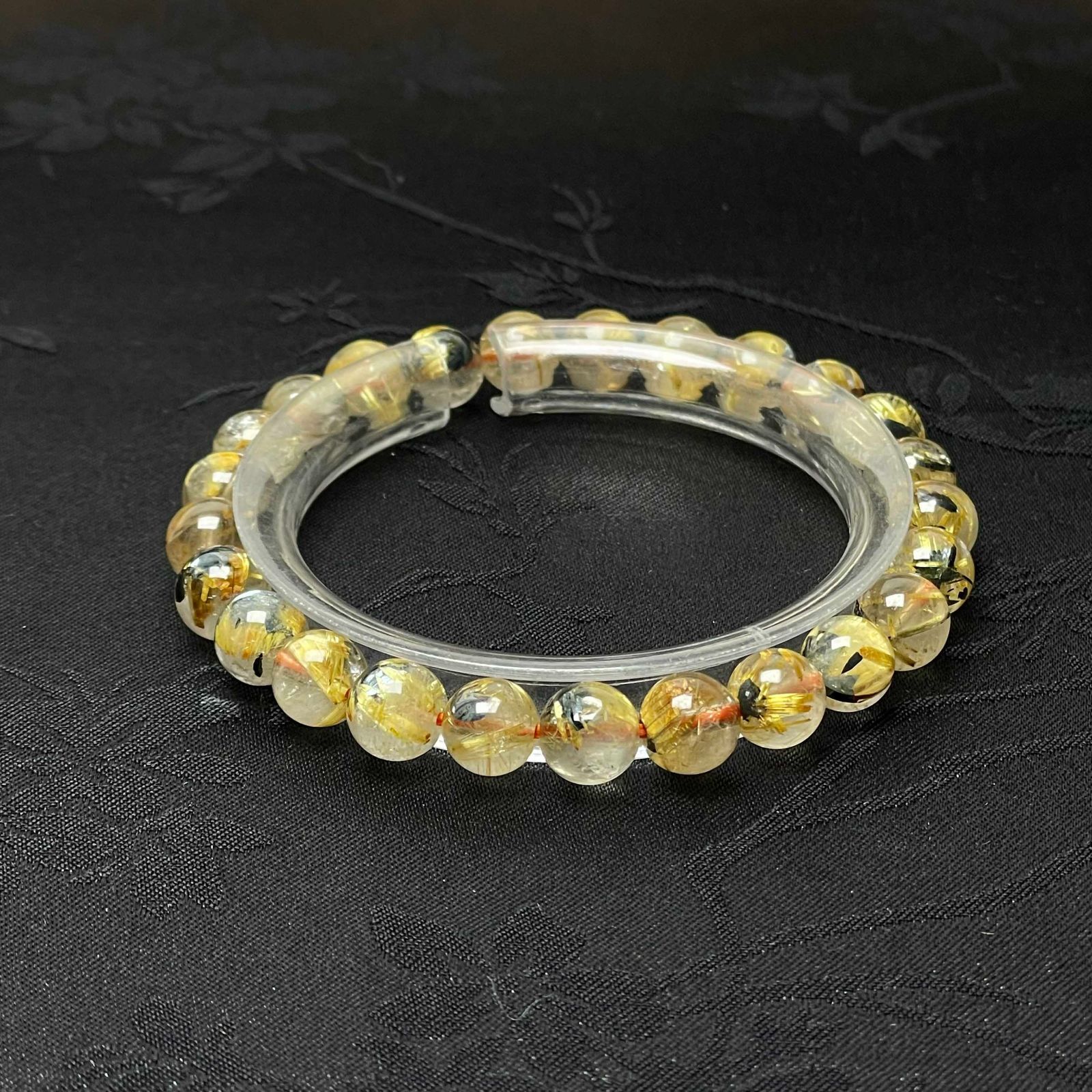 天然石☆【35A太陽花タイチンルチル】☆黄金針水晶ブレスレット 天然石