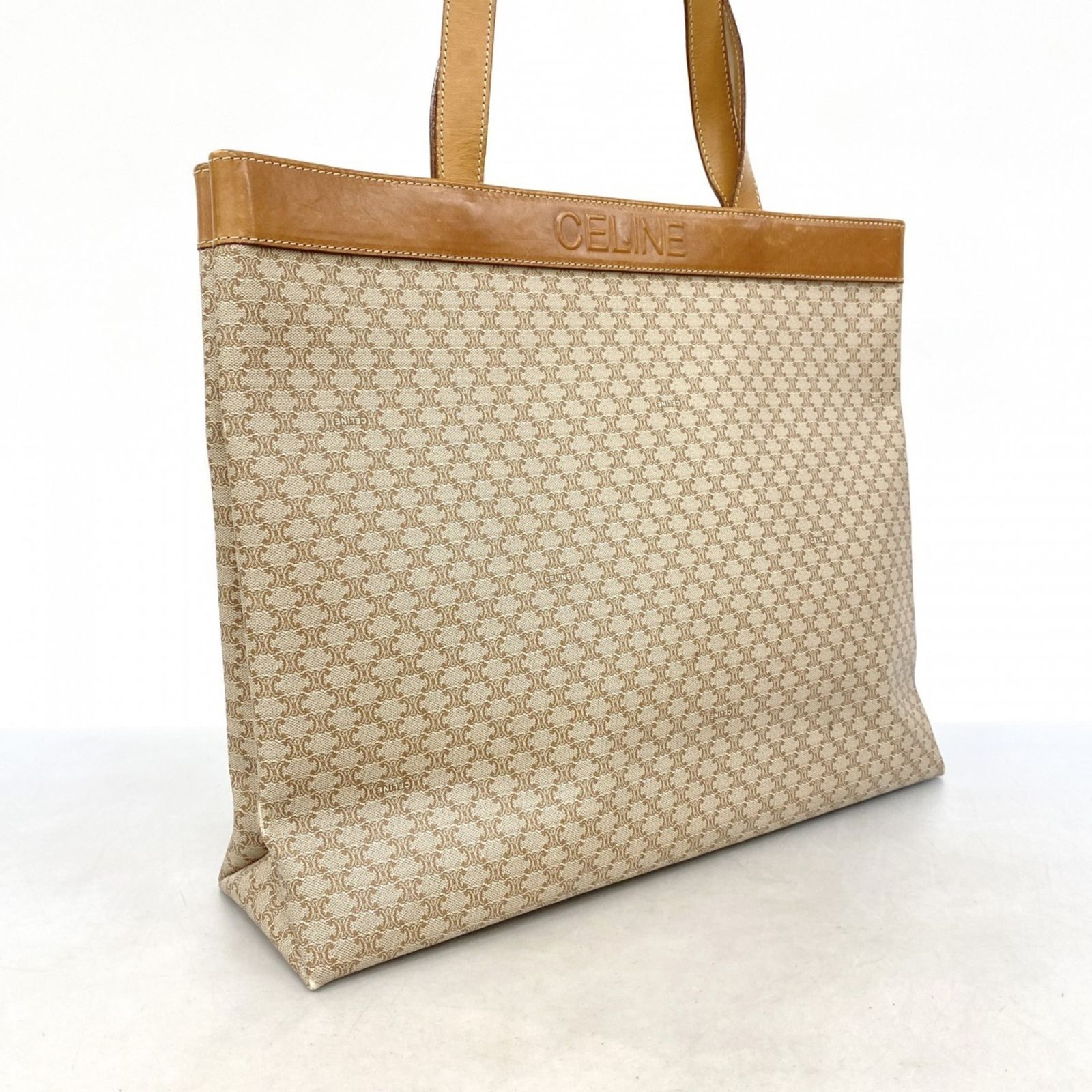 〇 CELINE セリーヌ トートバッグ ブラウン系 マカダム レディース セリーヌ(Celine) セリーヌ トートバッグ マカダム ブラウン