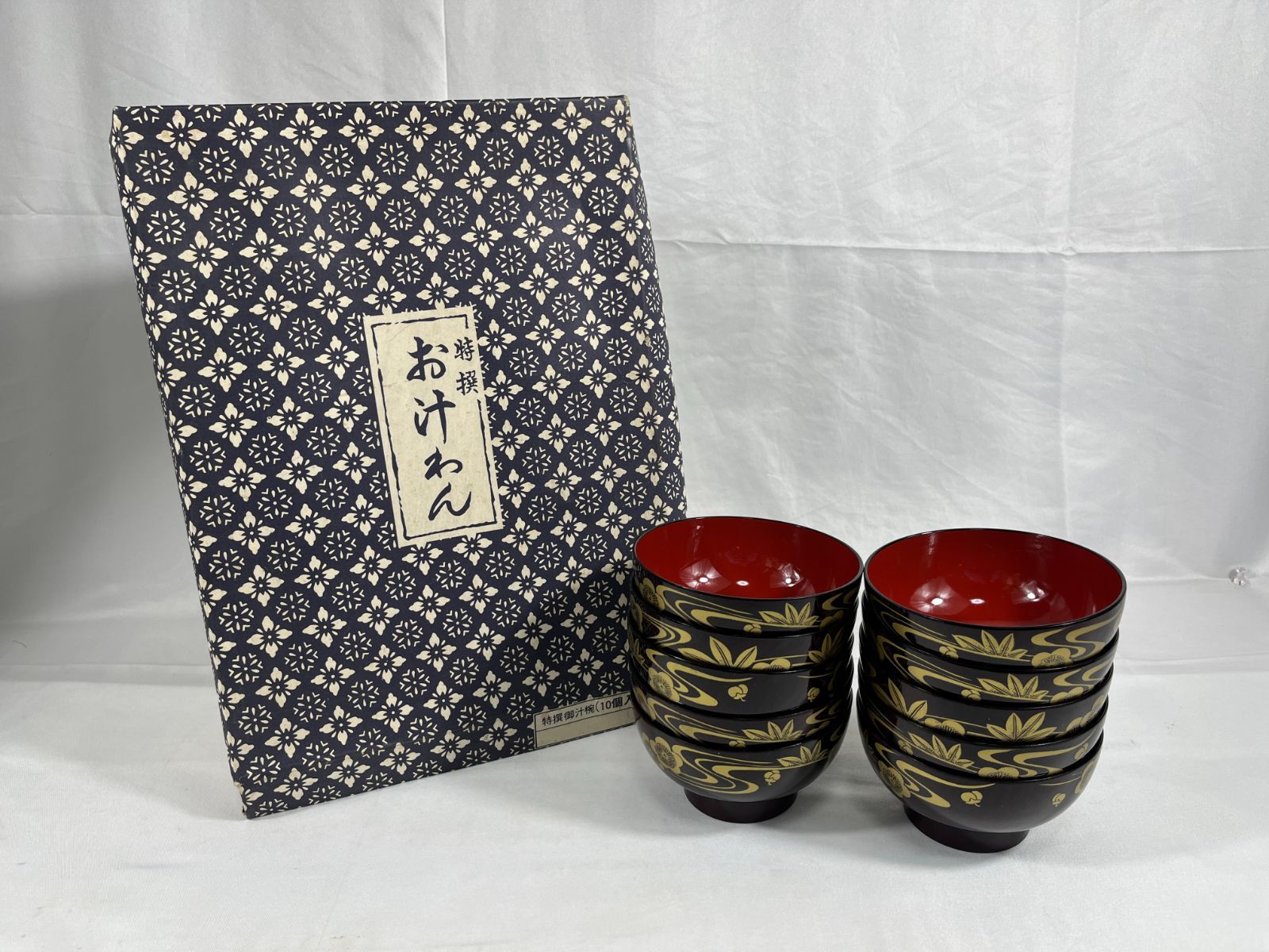 特撰 お汁わん 10点セット 赤 チーク 春秋 お椀 漆器 椀 ウレタン塗装