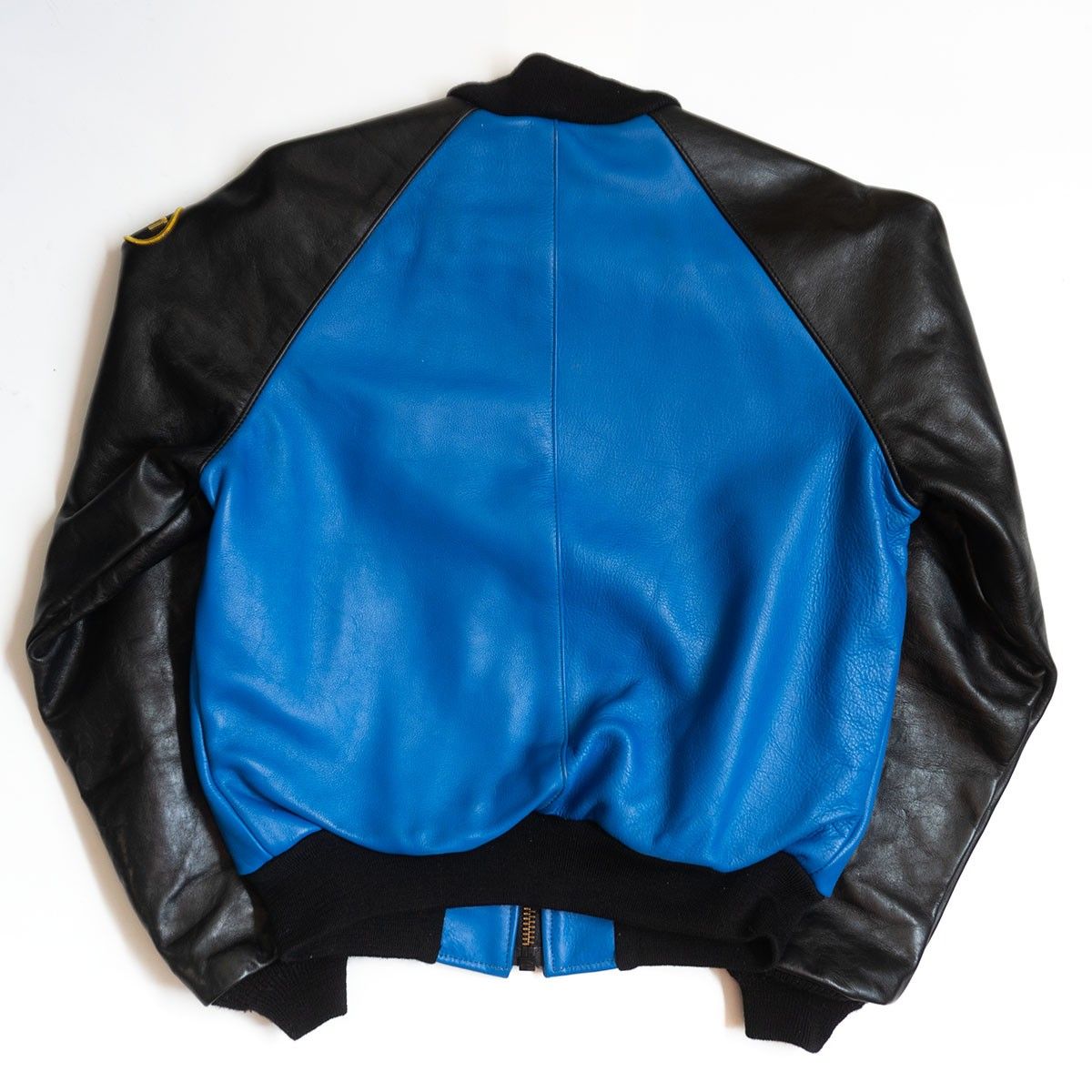 美品】 VANSON 【TJV オールレザー スタジャン】38 ブルー ブラック