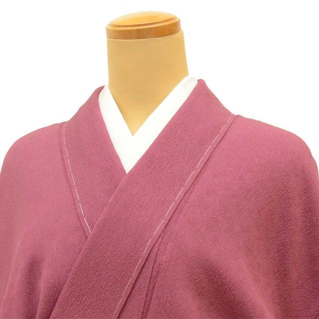 リサイクル着物 色無地 無地 着物 正絹 絹 Lサイズ 良品 身丈165.3cm