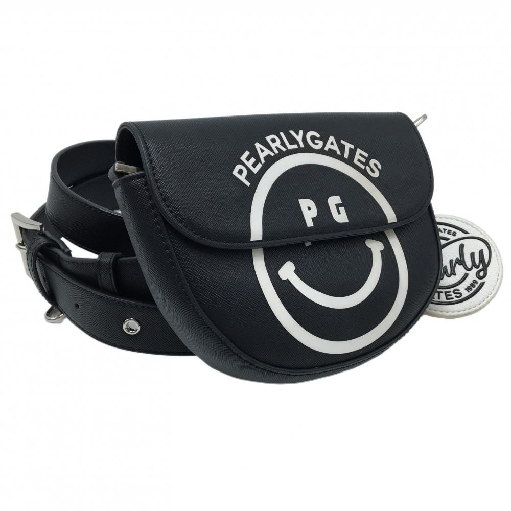 美品】パーリーゲイツ ウエストポーチ 黒×白 ニコちゃん 韓国モデル