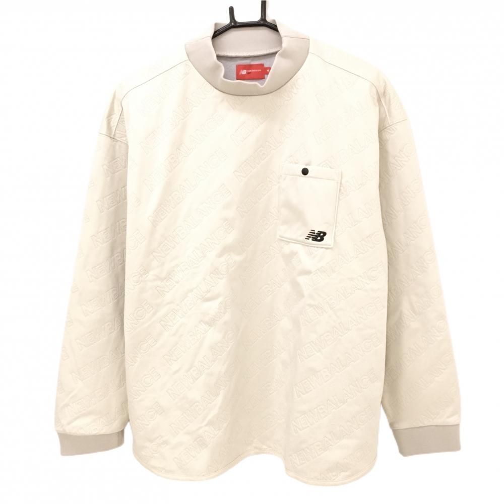 超美品】ニューバランスゴルフ ハイネックトレーナー ベージュ 裏起毛