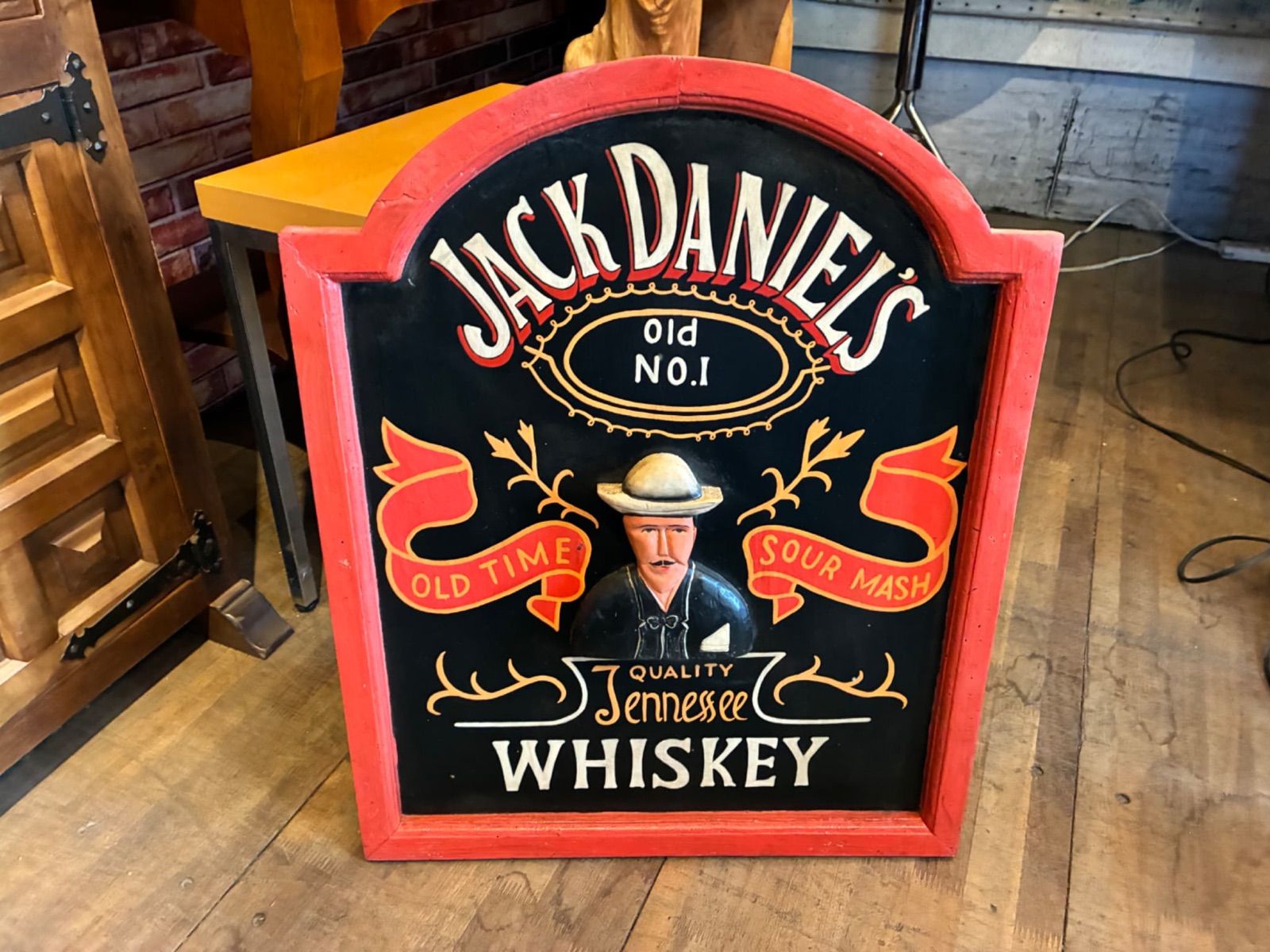 アンティーク/レトロ/木製看板/ウッドボード/ジャックダニエル