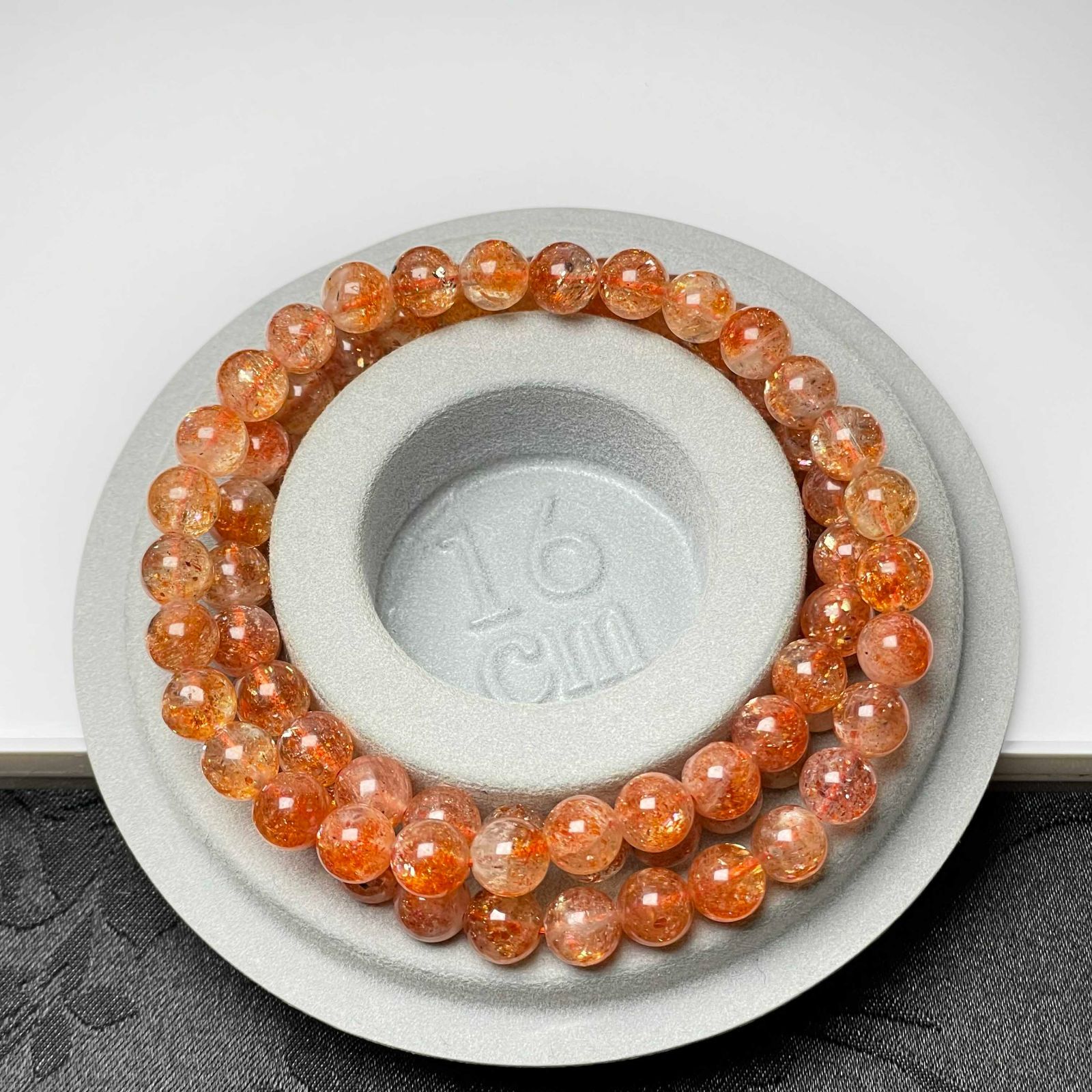 天然美品☆【 サンストーン】☆3重巻きブレスレット 日長石 天然石 6.8