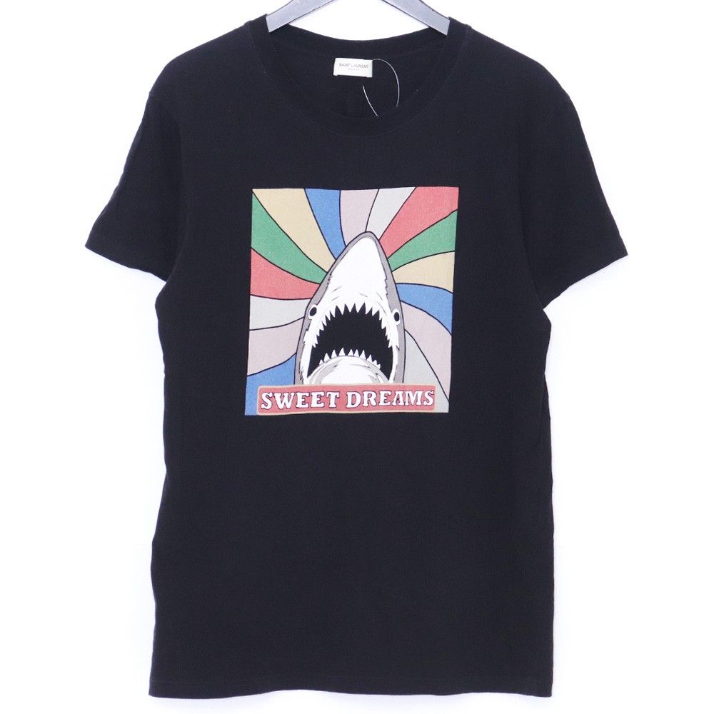 SAINT LAURENT シャークプリントTシャツ Mサイズ ブラック 454147