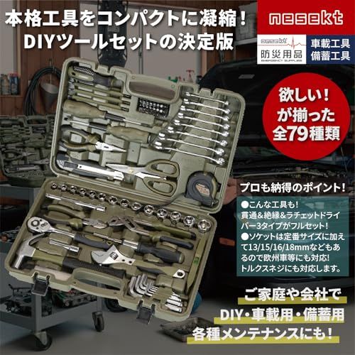 迅速に発送 ネセクト ツールセット 工具セット 全79種類 貫通ドライバー-絶縁ドライバー搭載フルセット 日本 企画品 8123 d 538