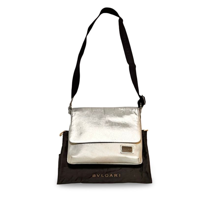 BVLGARI ブルガリ ミレリゲ ロゴプレート レザー ショルダーバッグ