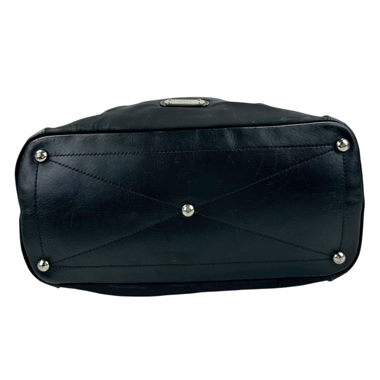 B4567】 FURLA フルラ ハンドバッグ ナイロン レザーハンドル ブラック