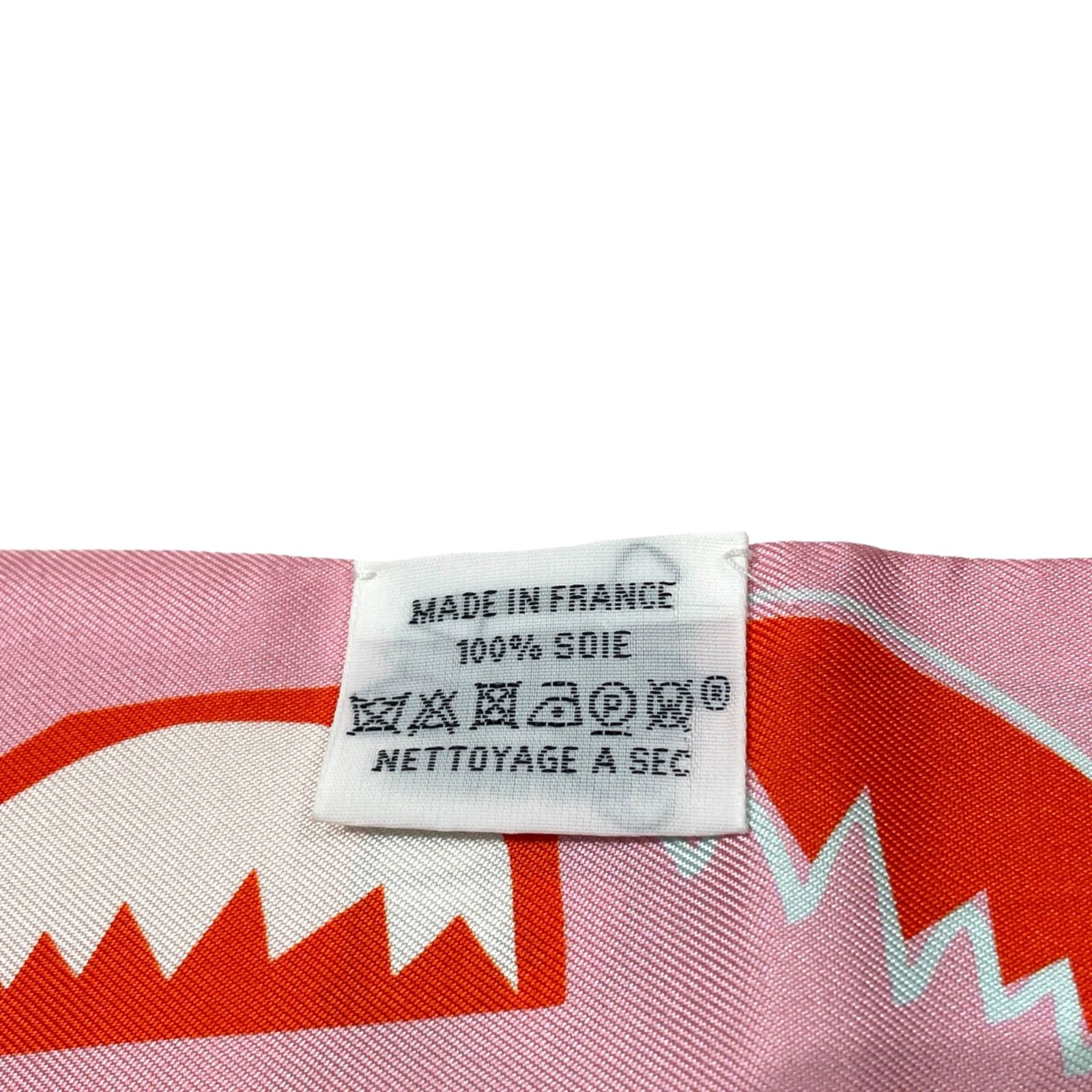 HERMES エルメス ツイリー ピンク 海とサーフとファン シルク スカーフ