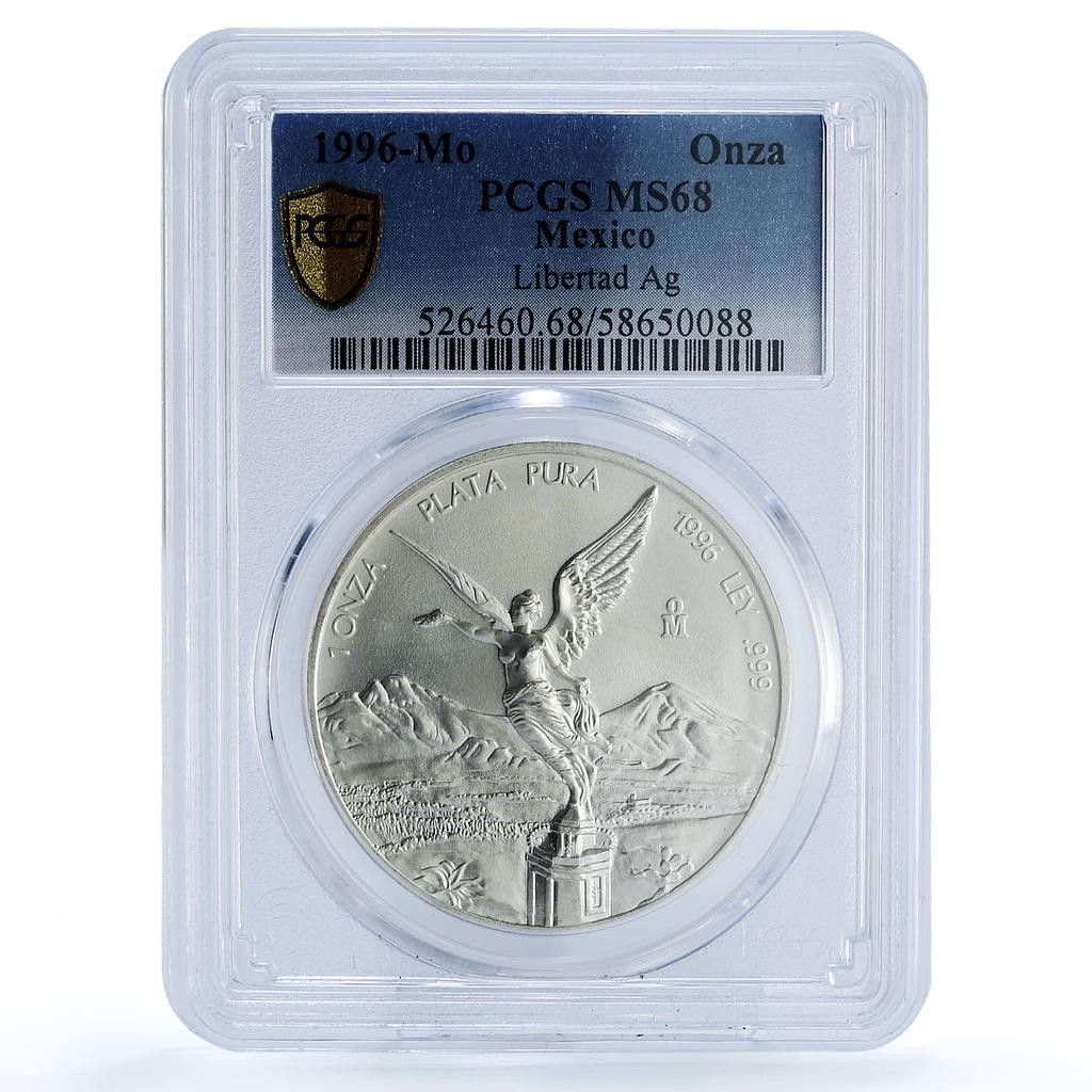 メキシコ 1オンザ・リベルタッド 独立の天使 KM-613 MS 68 PCGS 銀貨