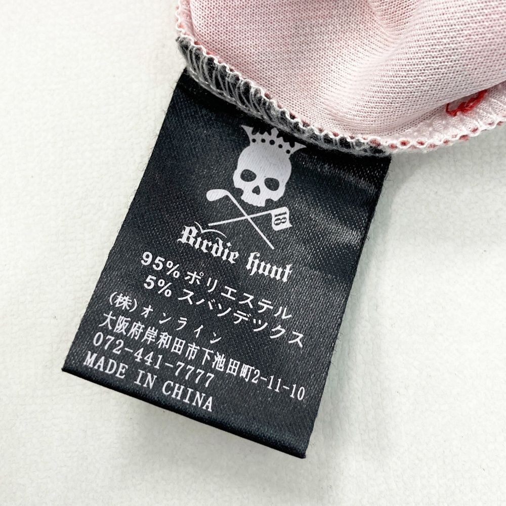 サイズ：L BIRDIE HUNT バーディーハント 半袖ポロシャツ 総柄 レッド