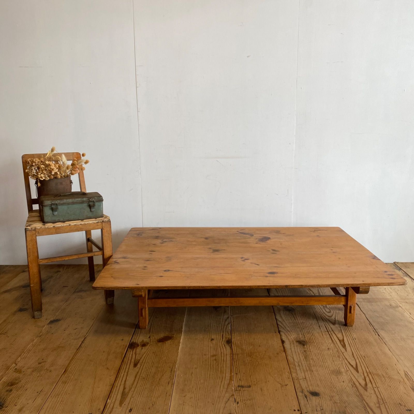 アンティーク ローテーブル 無垢材 大型 展示台 座卓 y583 - メルカリ