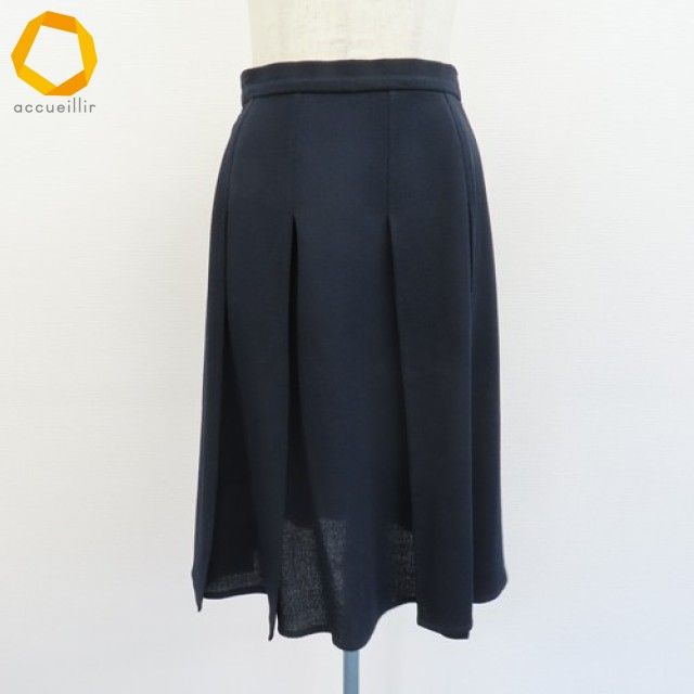 【入手困難】CHANEL ヴィンテージ ココマーク プリーツスカート 36 黒 シャネル CHANEL ヴィンテージ スカート プリーツ 膝丈 ココマーク