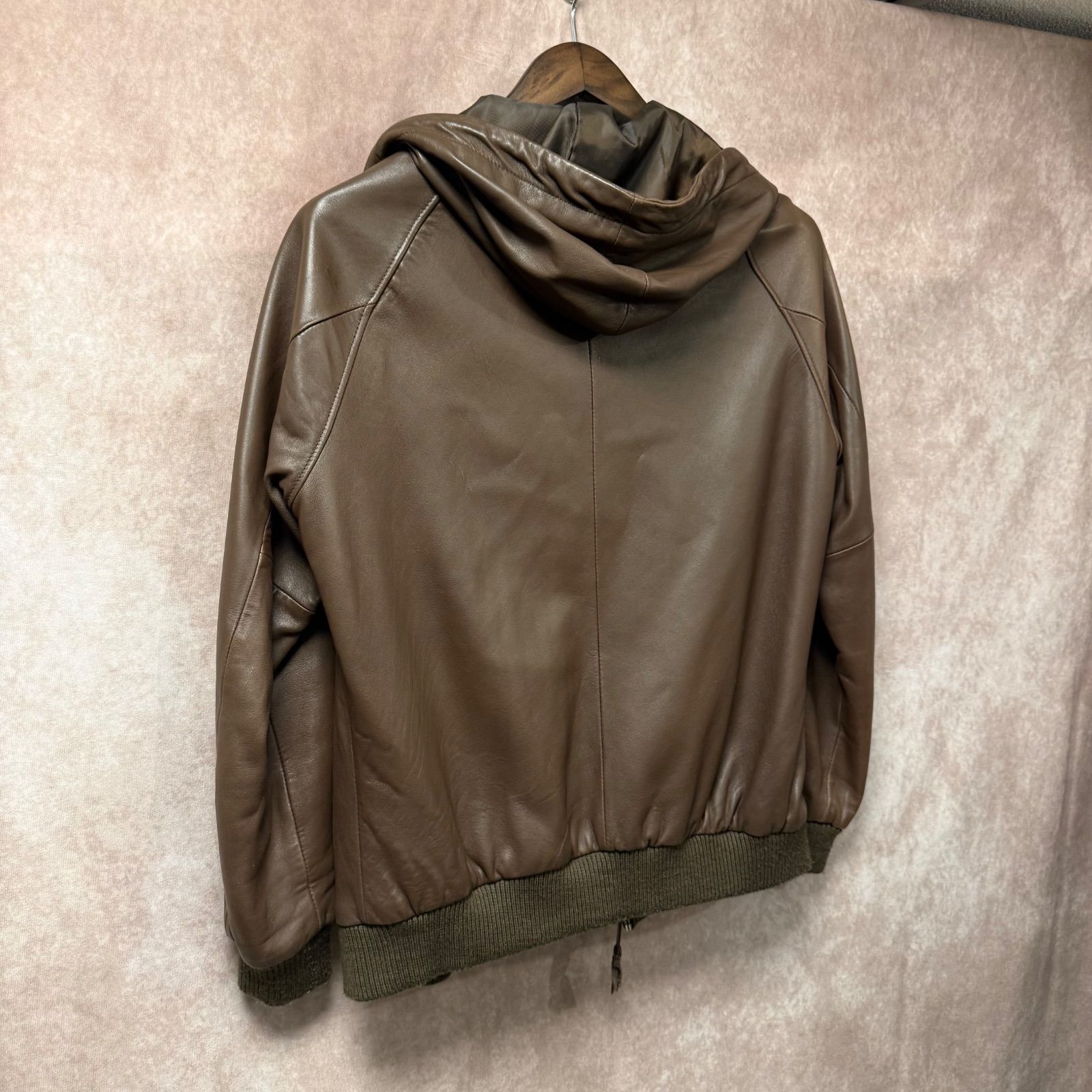 Schott ショット レザージャケット パーカー 羊革 ラムレザー ブラウン