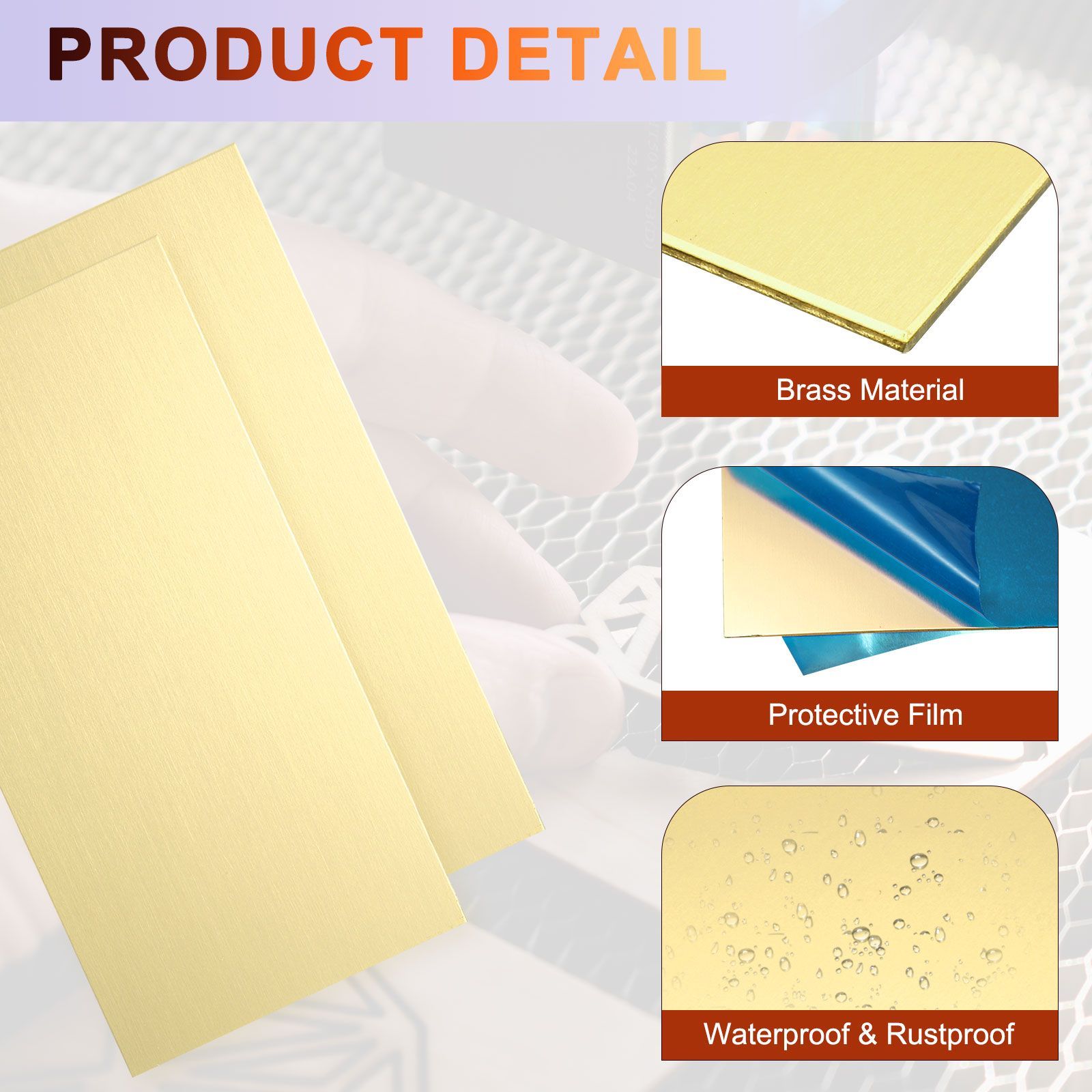 uxcell 2枚のじゅん真銅板 4インチ x 2インチ 20ゲージ（0.8mm）厚さ