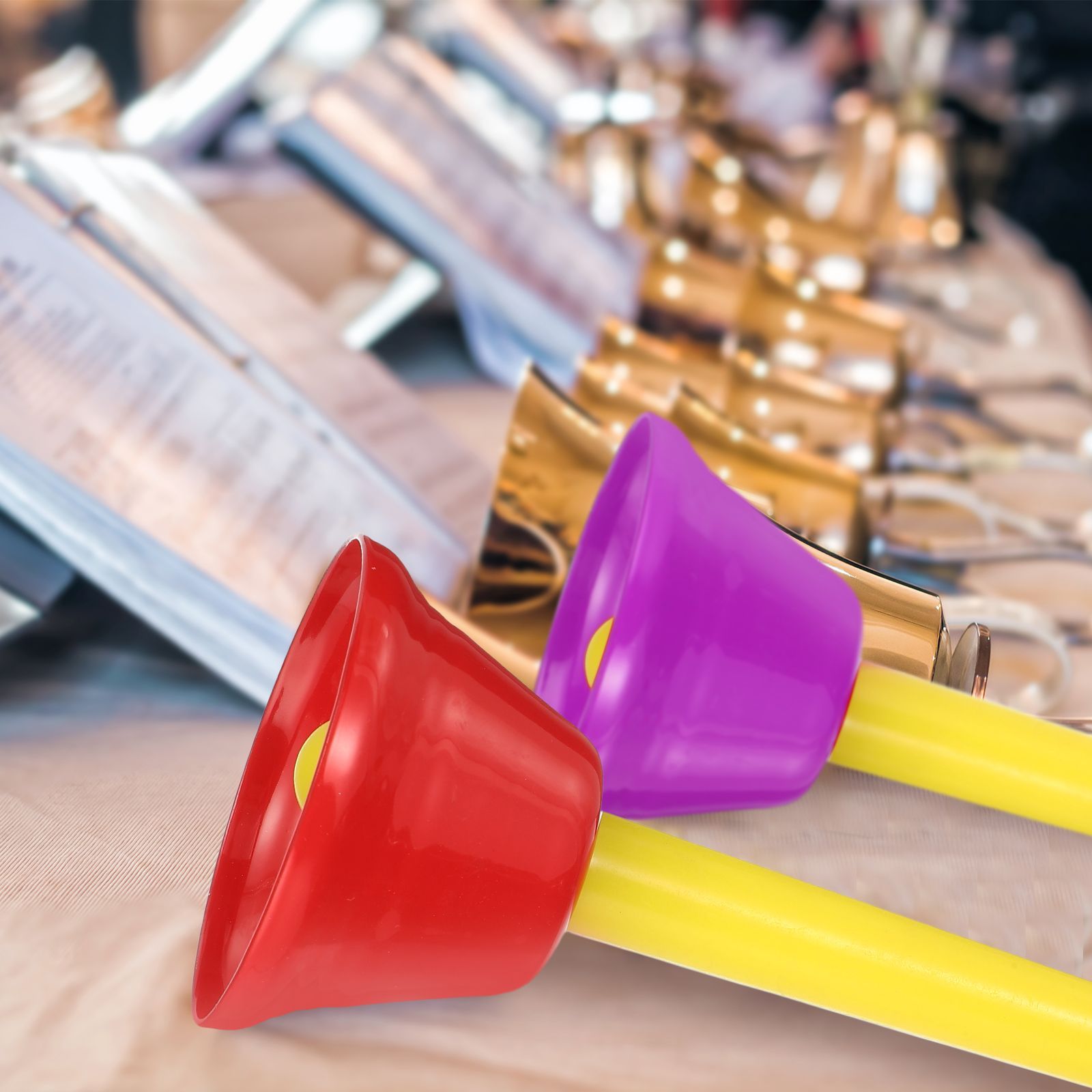 uxcell 1セット ハンドベルセット 8音階ダイアトニックベル カラフルな