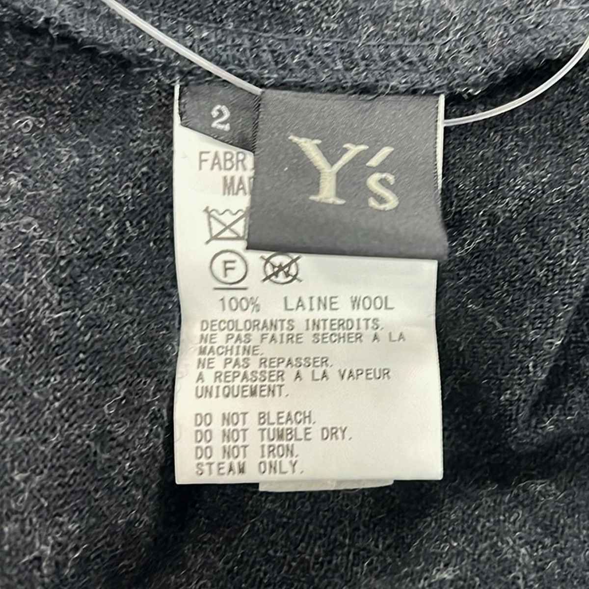 Y's(ワイズ) 長袖カットソー サイズ2 M レディース - 黒×アイボリー