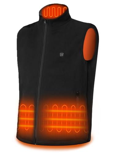 DR.PREPARE 電熱ベスト フリース ヒーターベスト バッテリーなし ボア素材 メンズ レディース 男女兼用 ヒート USB給電 3つサイズ調整 ふわふわ 黒い Lpo