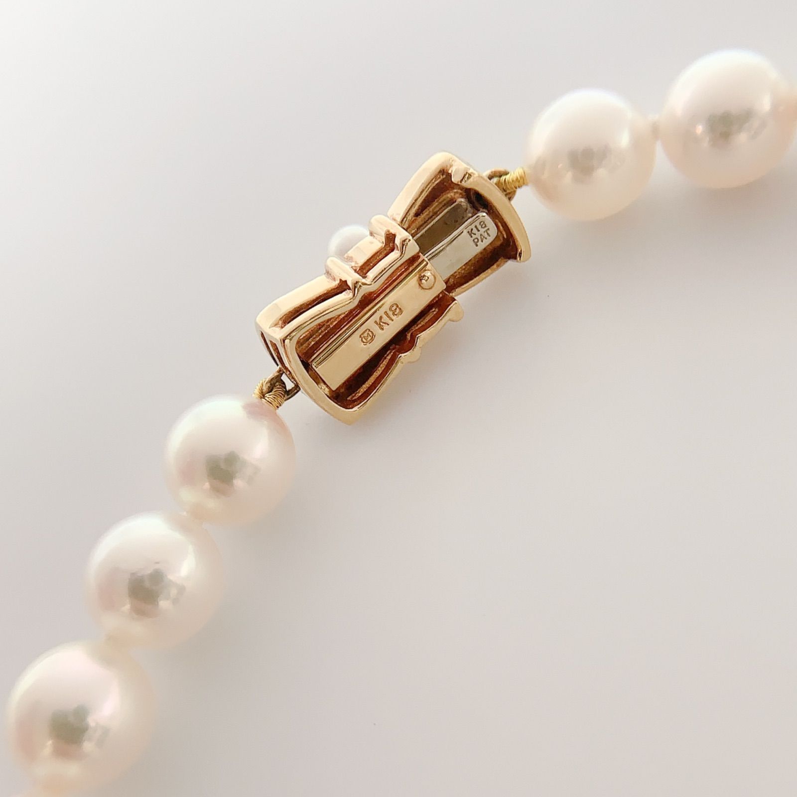 中古】ミキモト MIKIMOTO アコヤ真珠7-7.5mm パール ネックレス K18YG