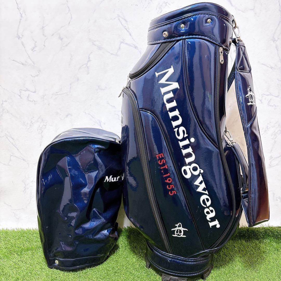 Mマンシングウェア ゴルフクラブケース キャディーバッグ ネイビー