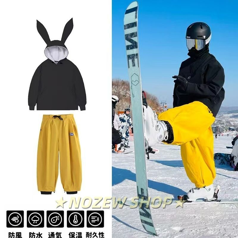 スキーウェア メンズレディース ウサギ 兎耳 可愛い スノーボード