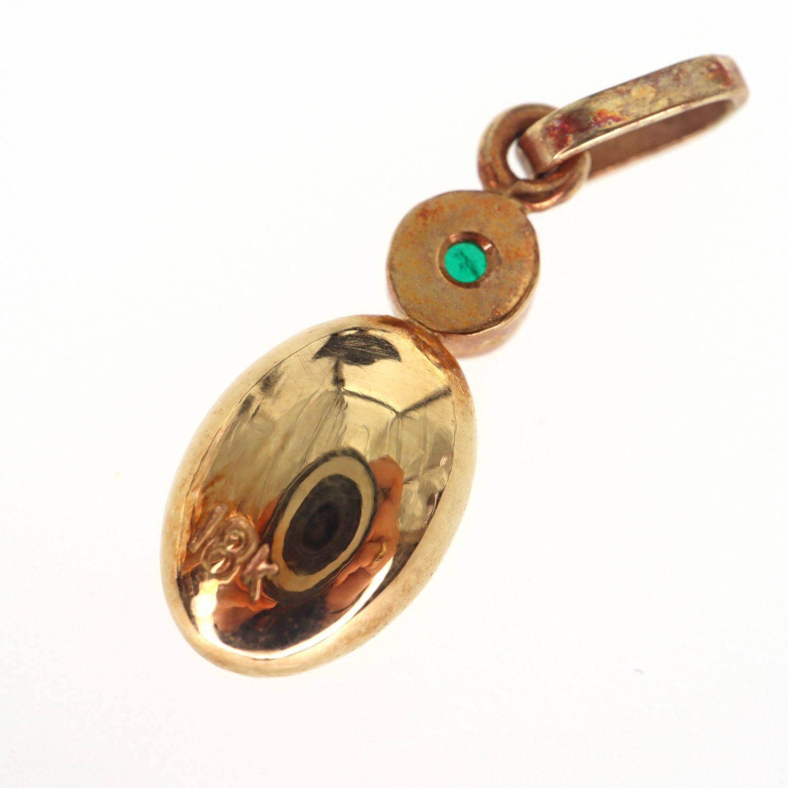 WG18K　ペンダント　(ジャンク品) 中古】K18 ペンダントトップ 石付 約1.32g ゴールド 金 - メルカリ