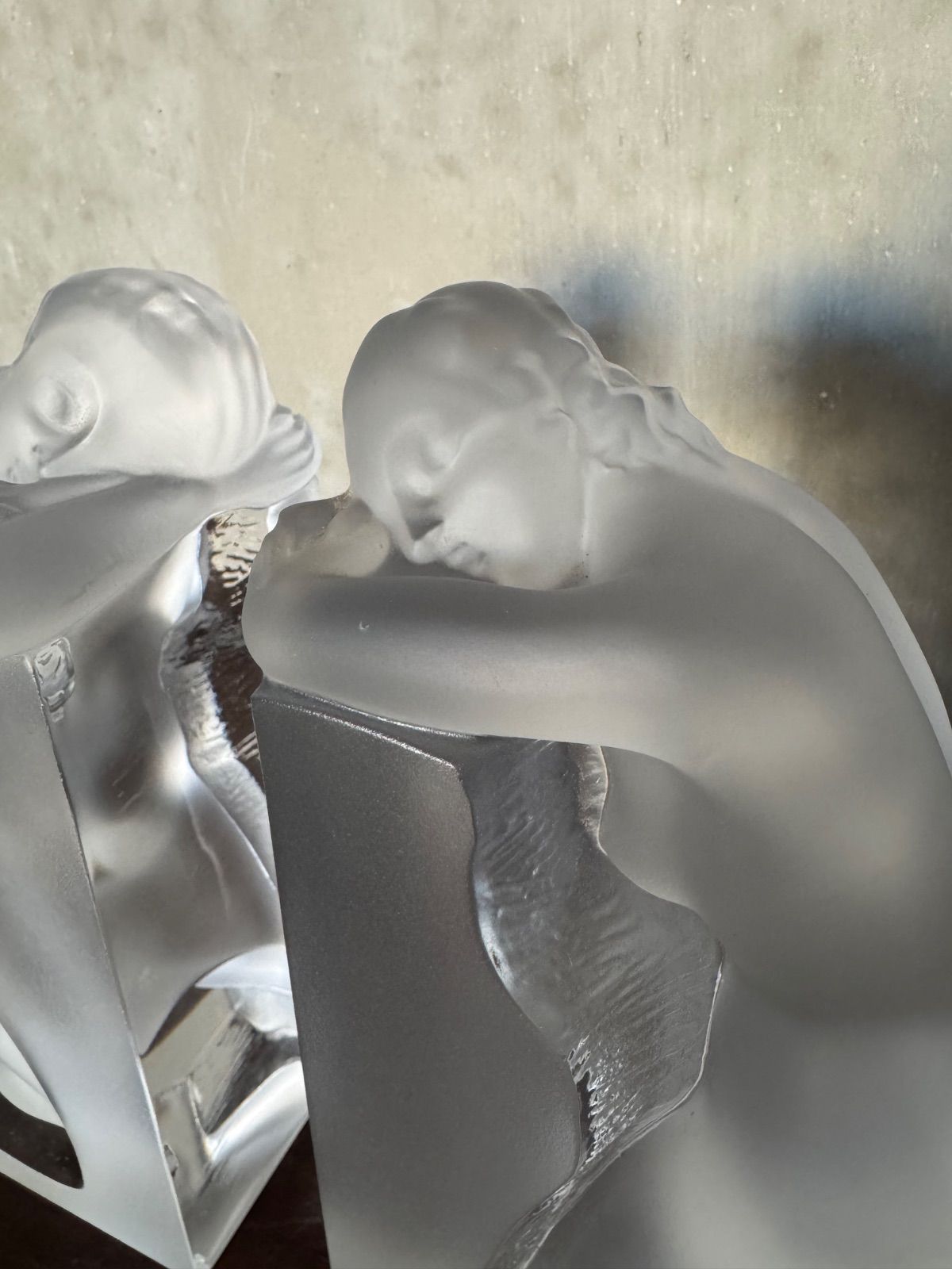 LALIQUE ラリック「レブリー」ブックエンド 裸婦像 フロストグラス