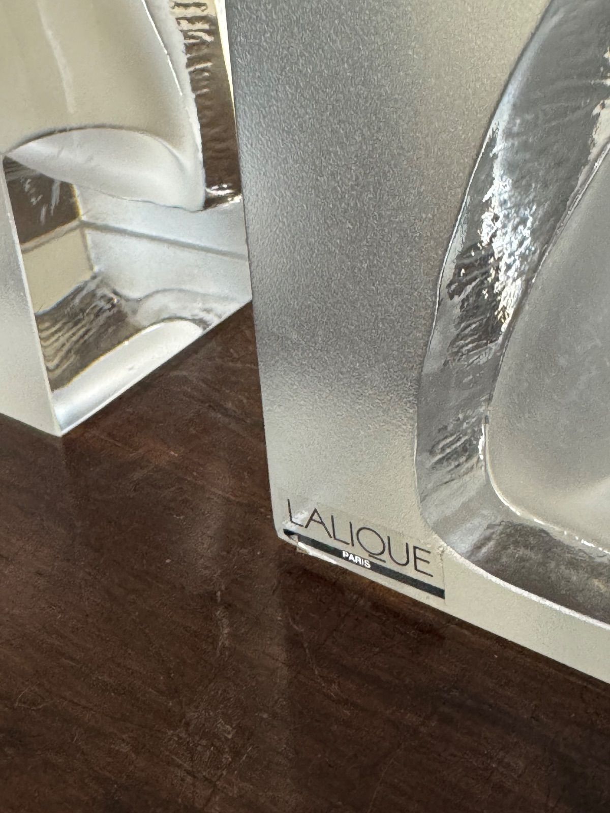 LALIQUE ラリック「レブリー」ブックエンド 裸婦像 フロストグラス