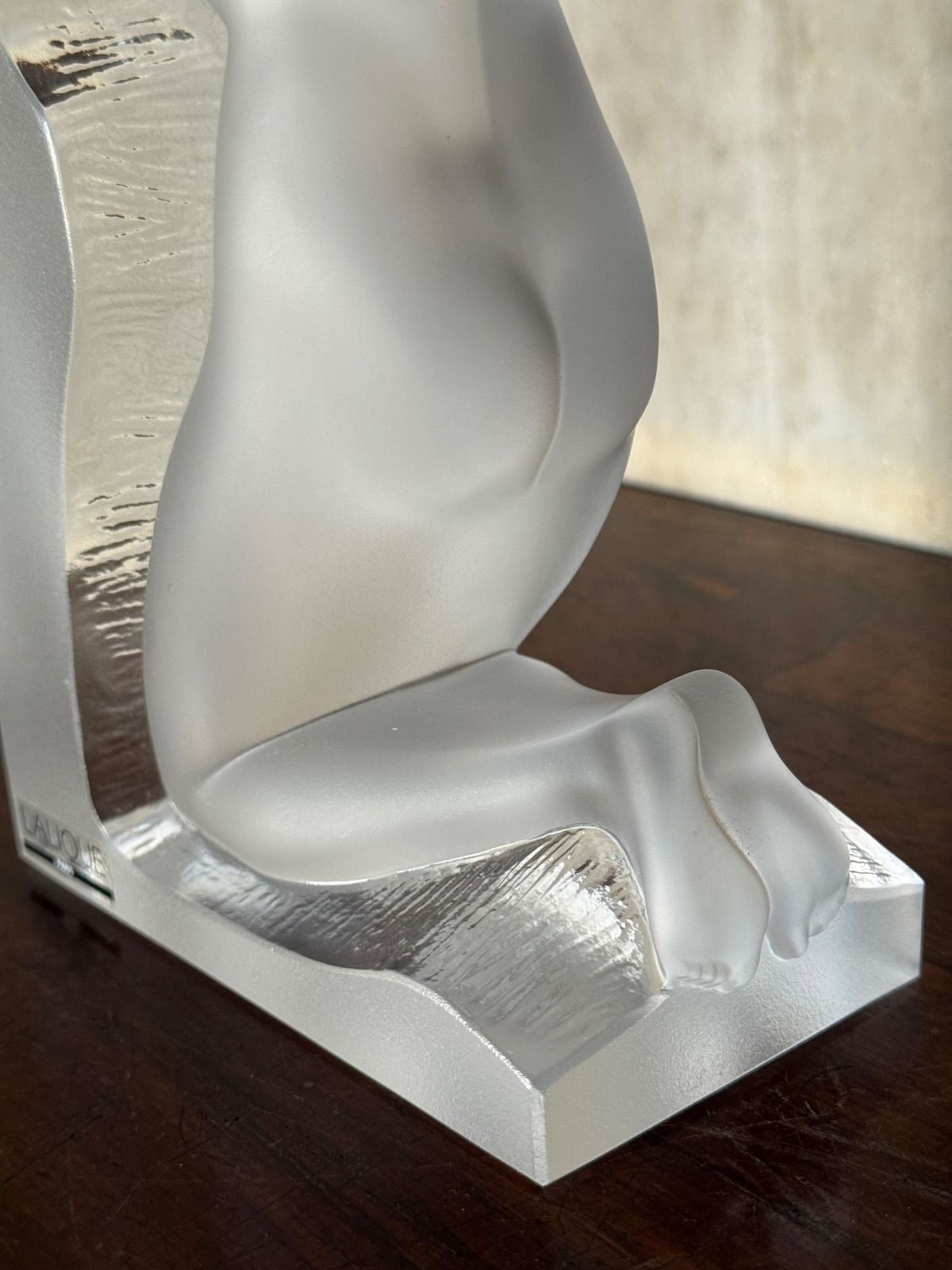 LALIQUE ラリック「レブリー」ブックエンド 裸婦像 フロストグラス
