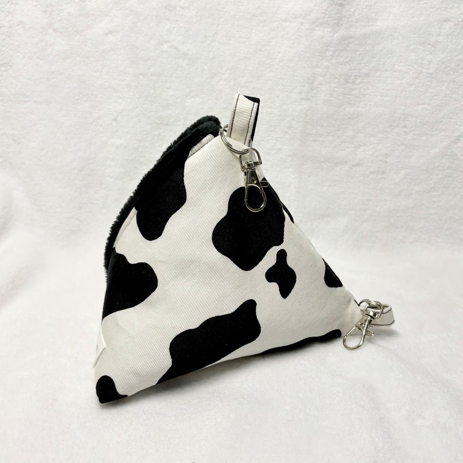 さんかくポーチ M 】2〜3モモ用 ✩ 牛柄 モモンガポーチ