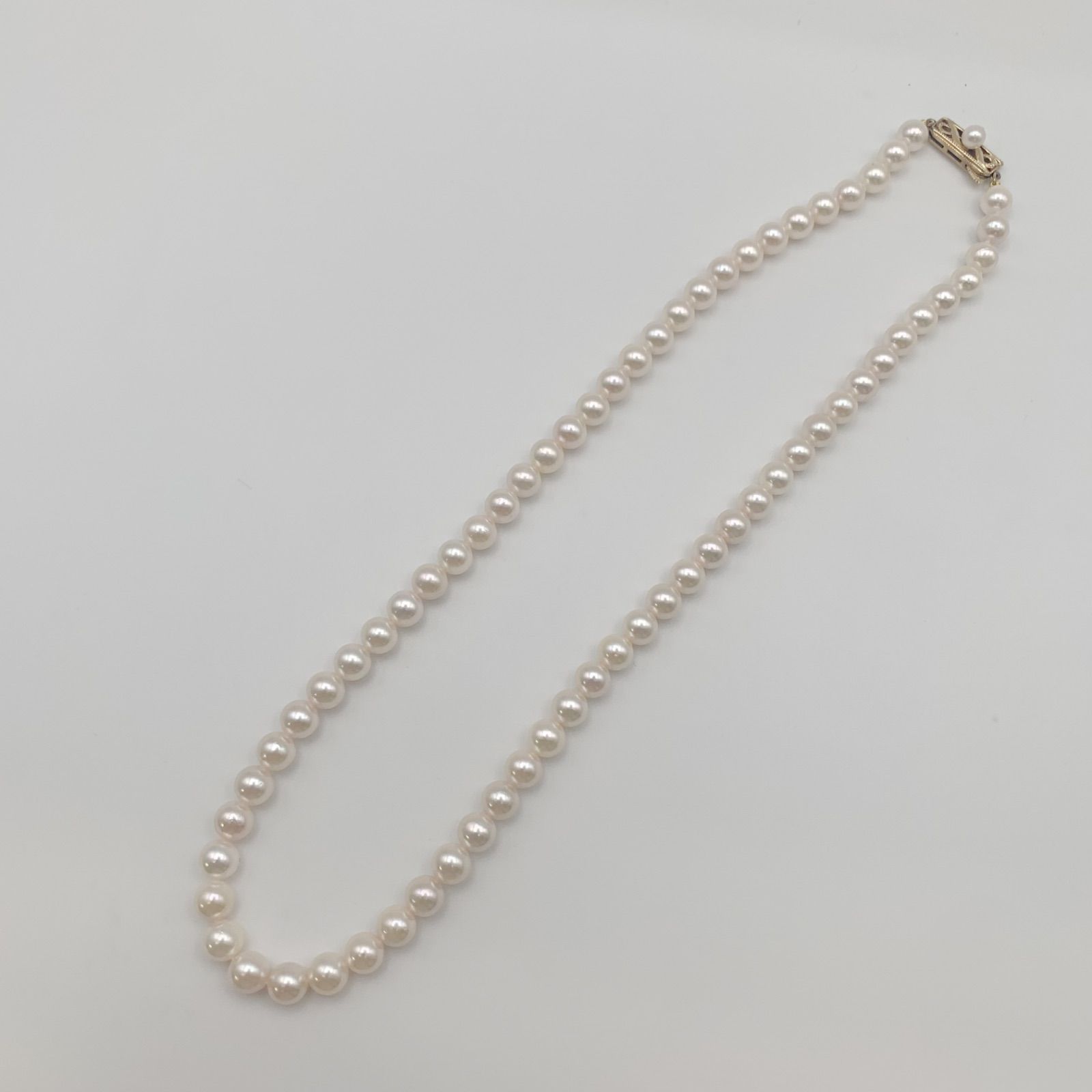 中古】ミキモト MIKIMOTO アコヤ真珠6-6.5mm パール ネックレス K14YG