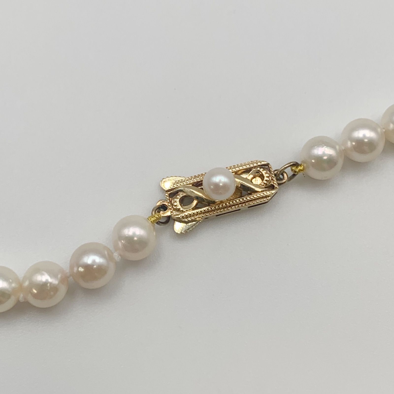 中古】ミキモト MIKIMOTO アコヤ真珠6-6.5mm パール ネックレス K14YG