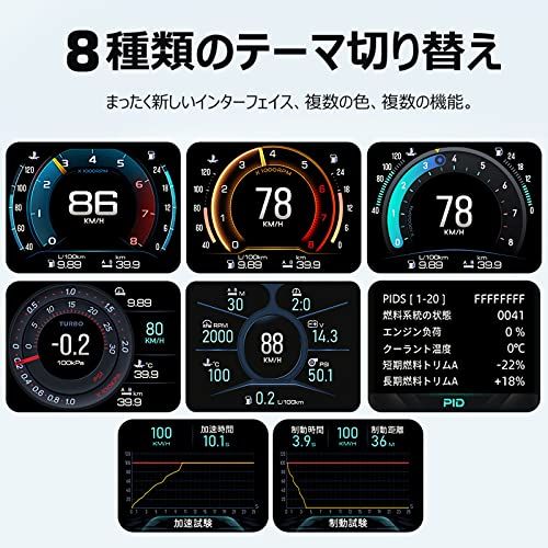  OBD 2 メーター タコメーター 車 ヘッドアップディスプレイ マルチメーター 故障警報機能付き 多機能デジタルHUD 日本語版 72228 f 77 その他 キッチン 食器
