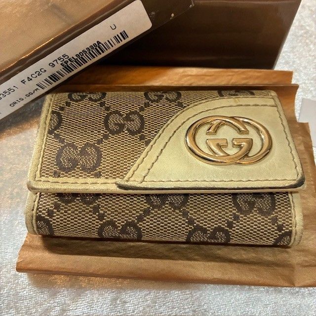 グッチGUCCI ヴィンテージ ケース オールレザー インターロッキング