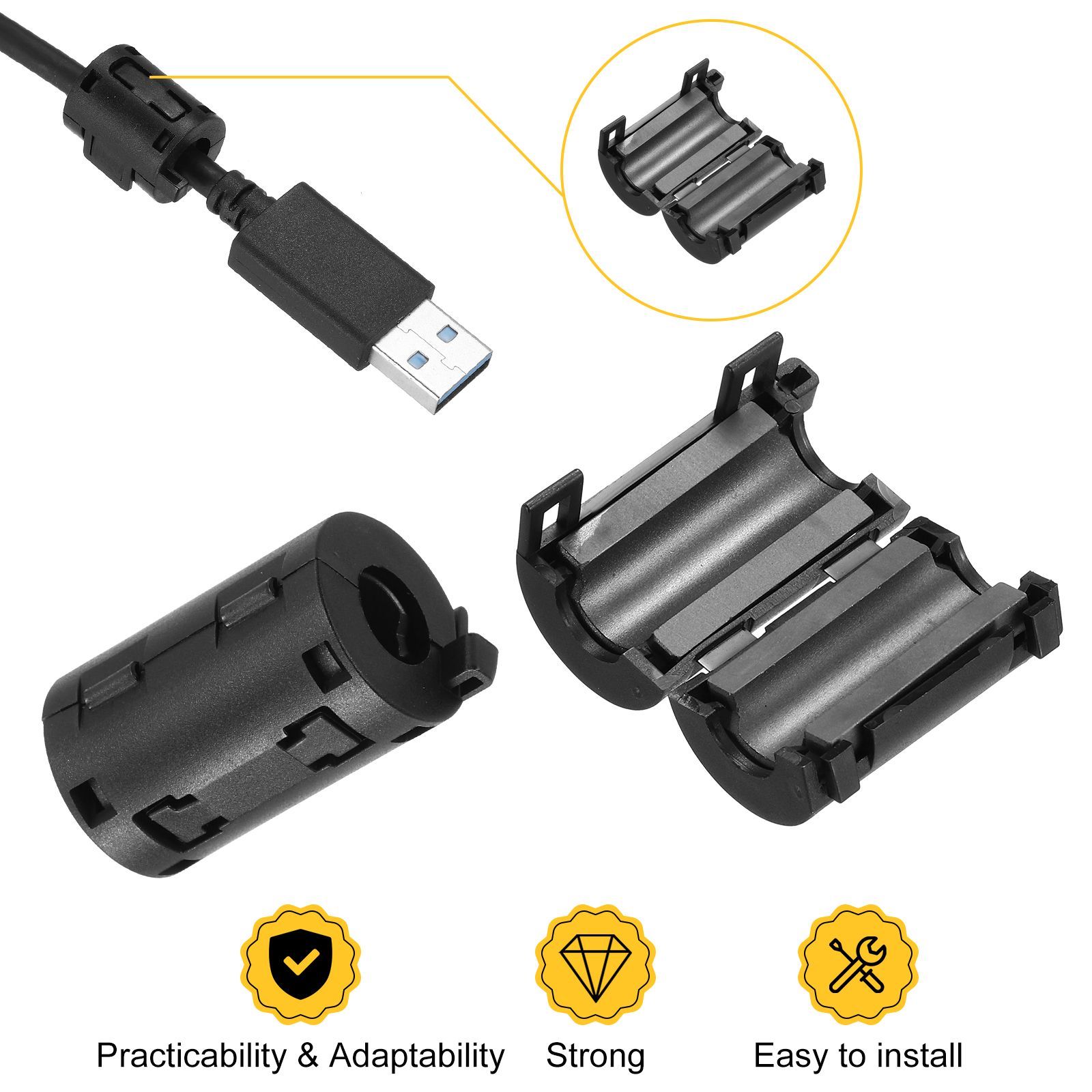 uxcell 電子機器・産業用フェライトフィルターリングコア RFI/E M I