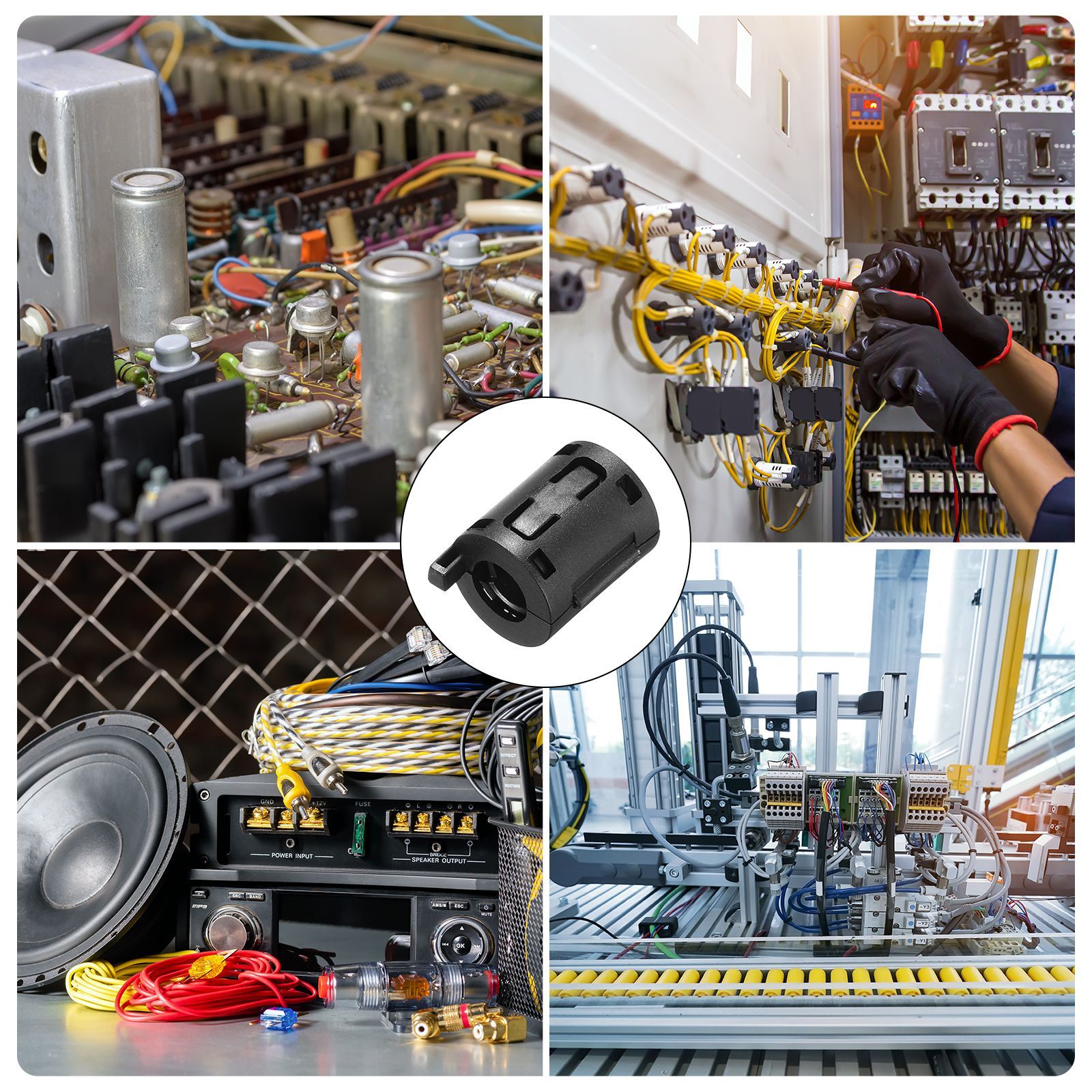 uxcell 電子機器・産業用フェライトフィルターリングコア RFI/E M I