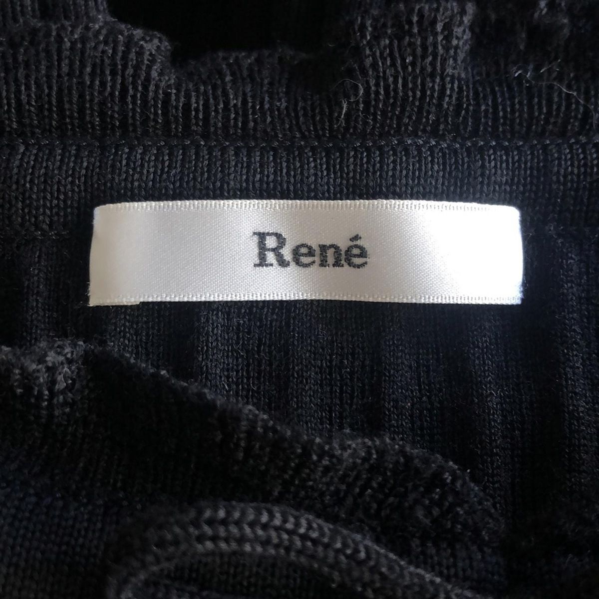 Rene(ルネ) 長袖セーター サイズ36 S レディース - 黒 リボン/パール