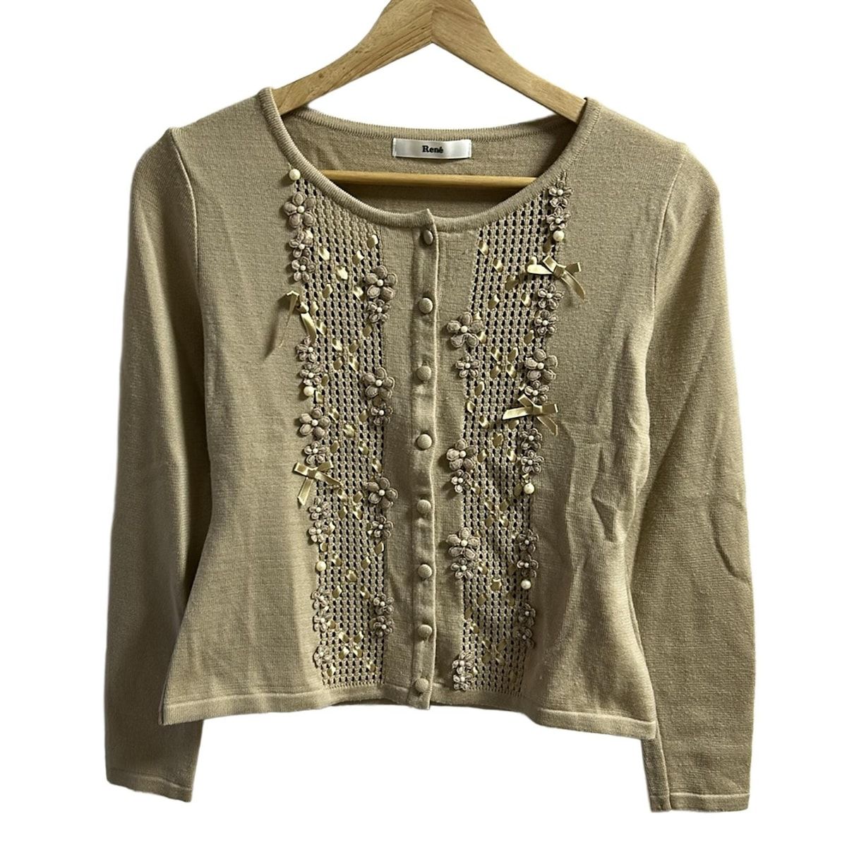 Rene(ルネ) カーディガン サイズ38 M レディース - ベージュ 長袖