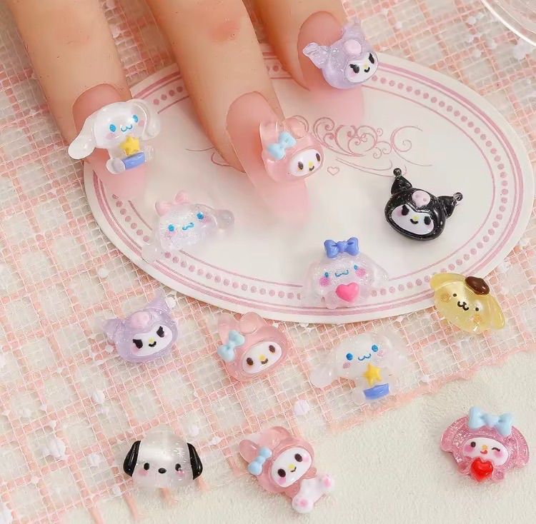 50個セット】キャラクター風 3Dネイルパーツ 樹脂パーツ まとめ売り