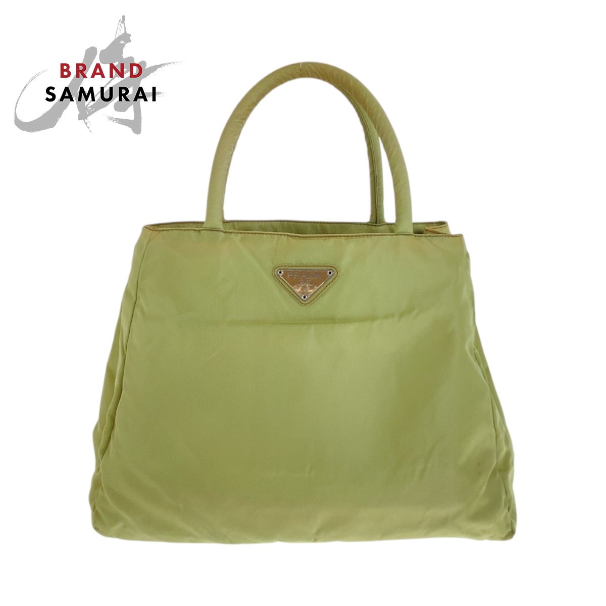 PRADA プラダ テスート 三角ロゴプレート グリーン シルバー金具