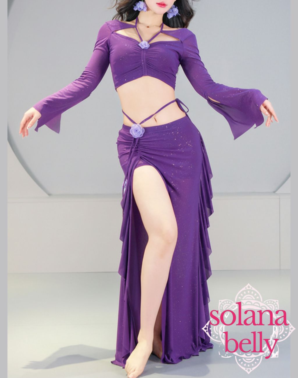 ベリーダンス 2way ローズ セットアップ パープル LW0135PU - メルカリ