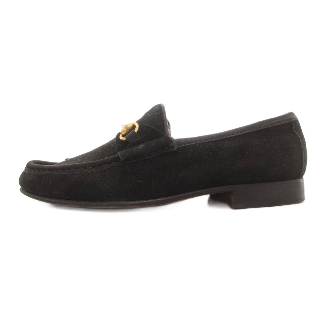 グッチ GUCCI ホースビットローファー モカシン スエード 5B 黒